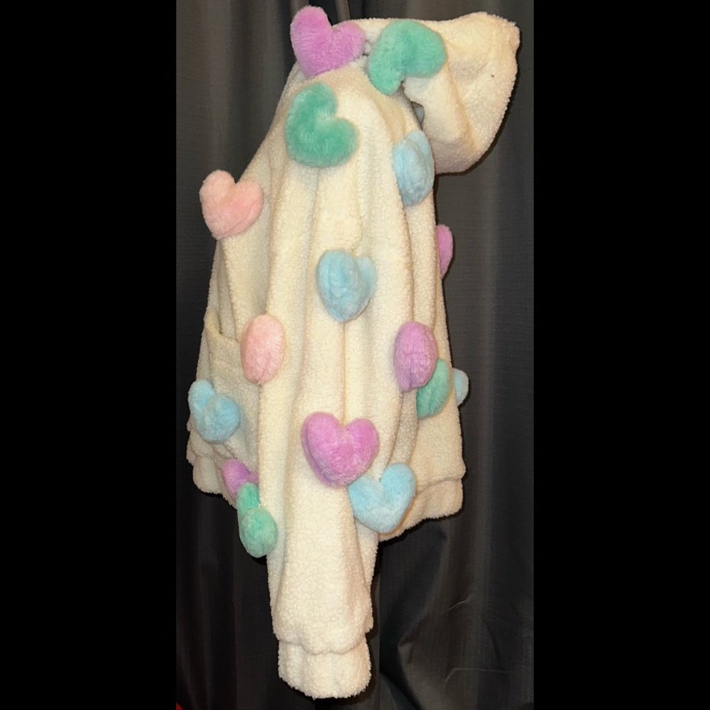 Sugar Thrillz Dolls Kill ‘SNUGGLE WONDERLAND’ Sherpa Hoodie Jacket White M/L NWT - Picture 3 of 10